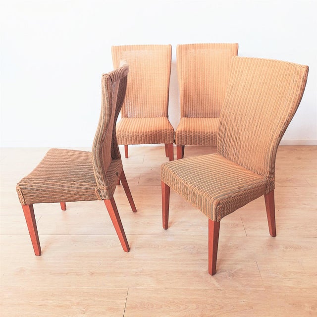 1980s Lloyd Loom Rattan Side Chairs, 1980s, Set of 4 For Sale - Image 5 of 6