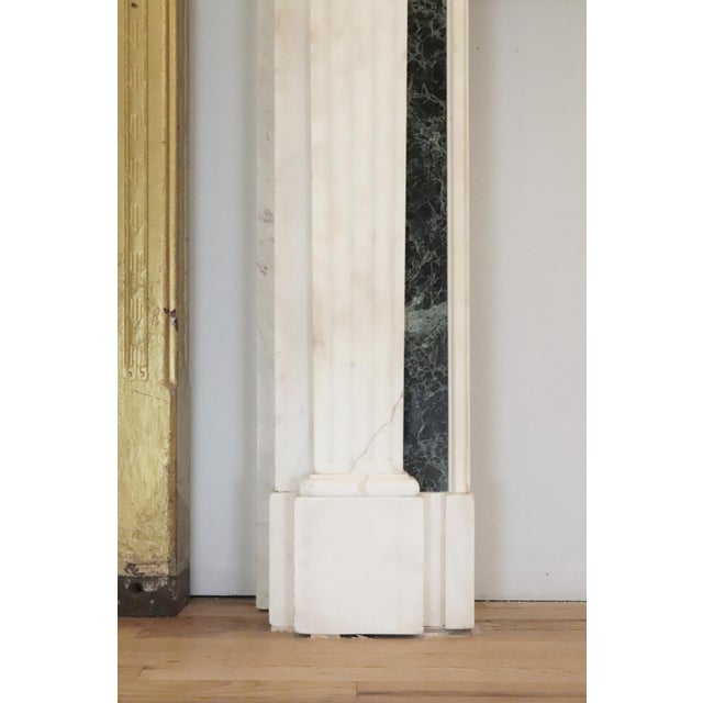 Regency White Marble Mantel With Emerald Green Marble Inlay For Sale - Image 13 of 13