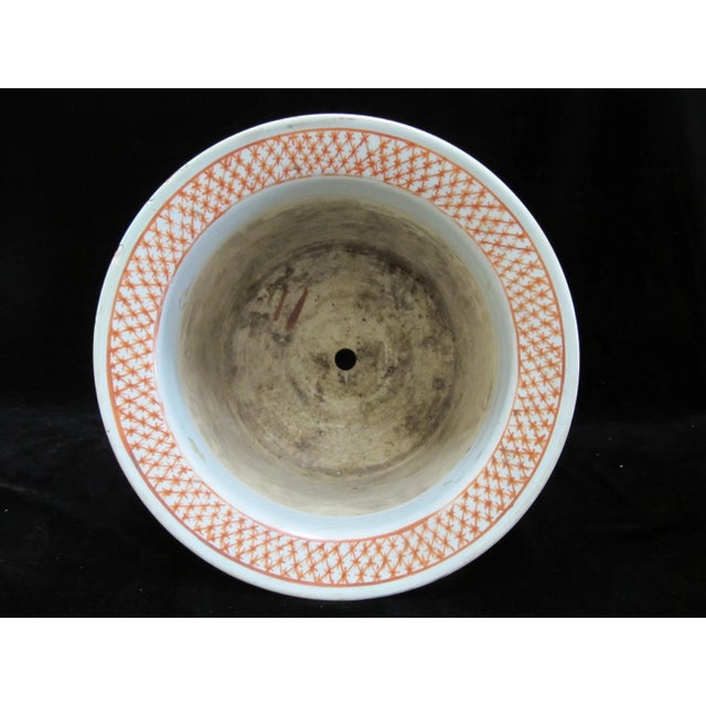 Chinese Qing Dynasty Porcelain Famille Rose Planter Cache Pot Jardiniere Vase For Sale - Image 4 of 8