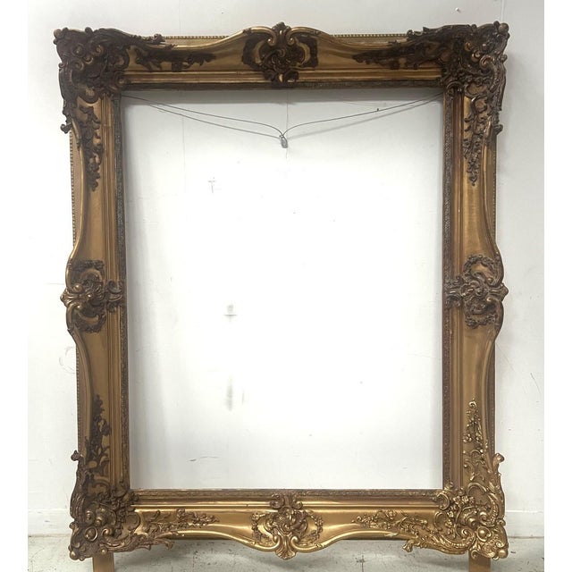 Large Gilt Wood Stucco Frame, 19th Century For Sale - Image 5 of 15