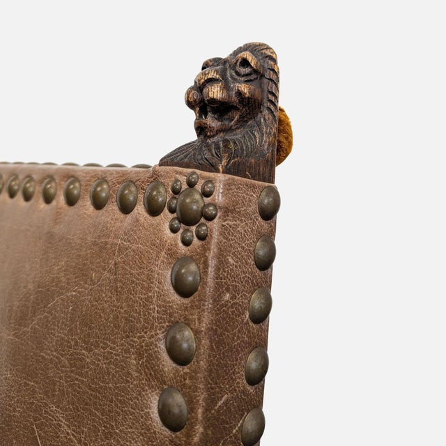 Vintage Dining Side Chair With Carved Finials and Nailhead Trim For Sale In San Francisco - Image 6 of 8