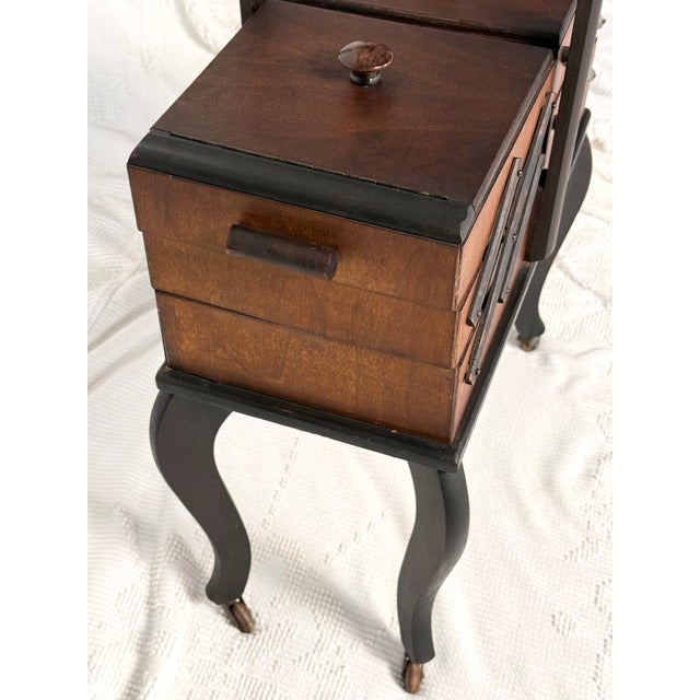 Victorian Victorian Accordion Sewing Box For Sale - Image 3 of 15