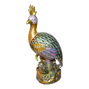 Vintage Nora Fenton Chinoiserie, Chinese Export Style Porcelain Peacock