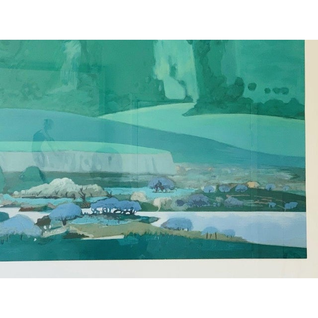 Turquoise Limited Edition Lithograph by Keith Finch 27/250 Signed For Sale - Image 8 of 13