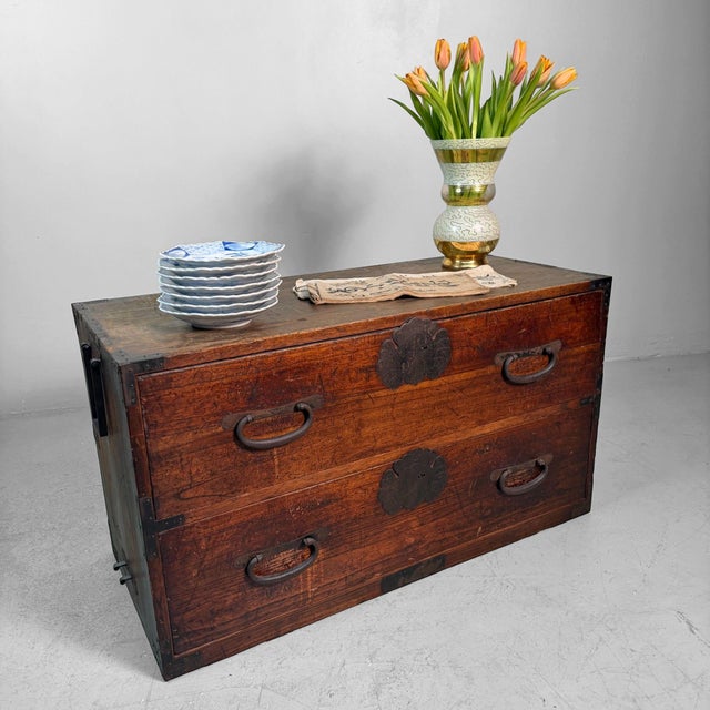 Japanese Tansu Chest, 1910s For Sale - Image 5 of 16