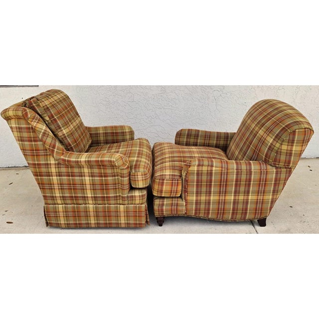 Century & Sherrill Matching English Lounge Club Chairs Pair For Sale - Image 10 of 14