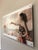 Peach Magnetism by Beth Sistrunk | Oil on two translucent acrylic panels Woman in a flowing dress with petals. For Sale - Image 8 of 10