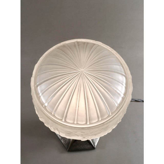 Metal French Art Deco Table Lamp by Georges Leleu - Hanots 1925 France For Sale - Image 7 of 18