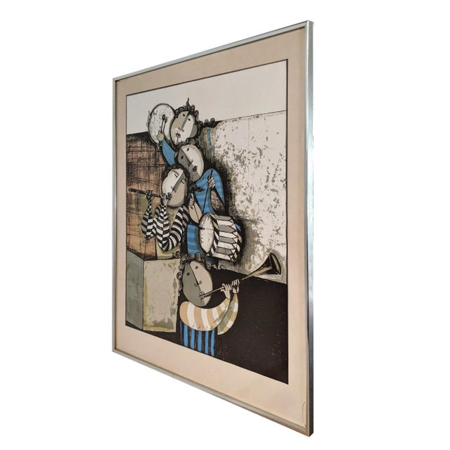 Original lithograph, "Four Musicians" is printed on Arches wove paper around 1970. This impression is signed by the artist...