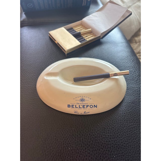 1990s Rare Besserat De Bellefon Cuvee Des Moines Champagne Ashtray: 6-3/4" X 5" For Sale - Image 5 of 5