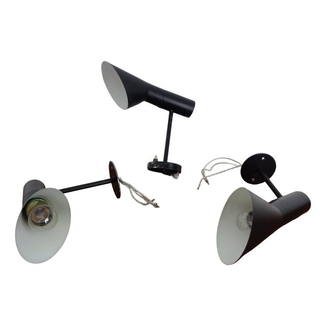 Early Visor Wall Lamps by Arne Jacobsen for Louis Poulsen, Denmark, 1950s, Set of 3 For Sale