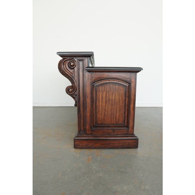 Ambella Home Collection Carved Wood Freestanding Bar For Sale - Image 9 of 18