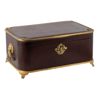 Silver and Burgundy Leather 3-Tier Jewellery Box, 1920s For Sale