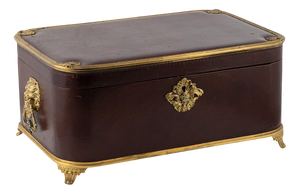 Silver and Burgundy Leather 3-Tier Jewellery Box, 1920s