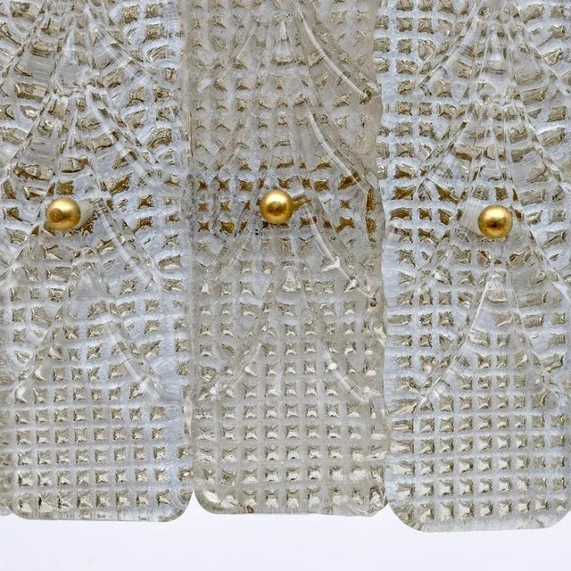 Metal Art Deco Style Brass Murano Glass Lantern Ceiling Light by Barovier & Toso, 1980 For Sale - Image 7 of 8