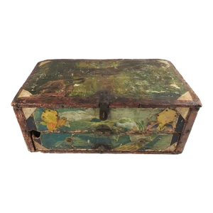 Antique Distressed Folk Art Box