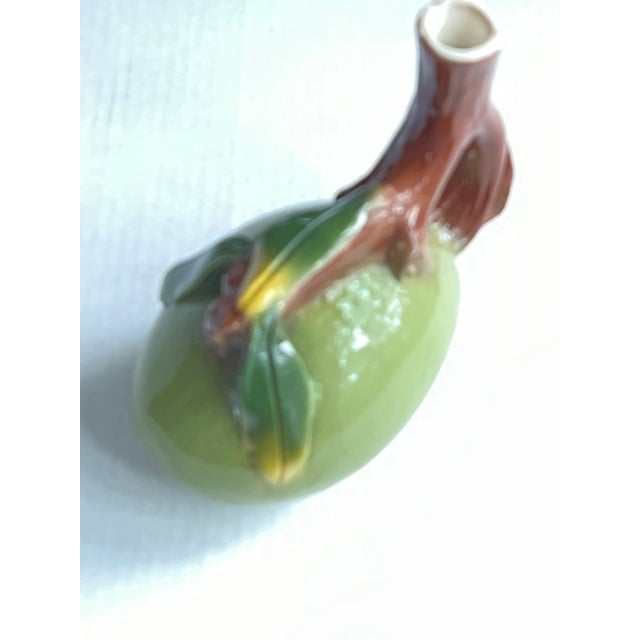 Vintage Italian Olive Shaped Olive Oil Decanter With Stem and Leaves For Sale - Image 4 of 8
