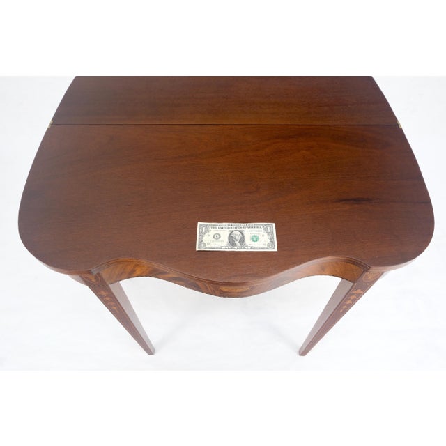Fine Inlaid Serpentine Front Federal Style Flip Top Console Sofa Table MINT For Sale - Image 15 of 18