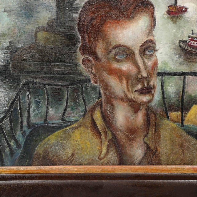 Modernist Oil on Canvas Painting "The Immigrant" Signed Hida Coates Altschule For Sale - Image 9 of 18