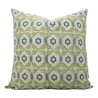 Fabdivine Handmade Block Printed Cushion Cover 14x36 Inch Viscose Linen- Jharoka For Sale