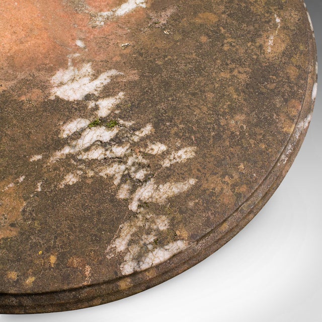 Blue Antique Conservatory Table, English, Alabaster Marble, Portico, Veranda, Regency For Sale - Image 8 of 12