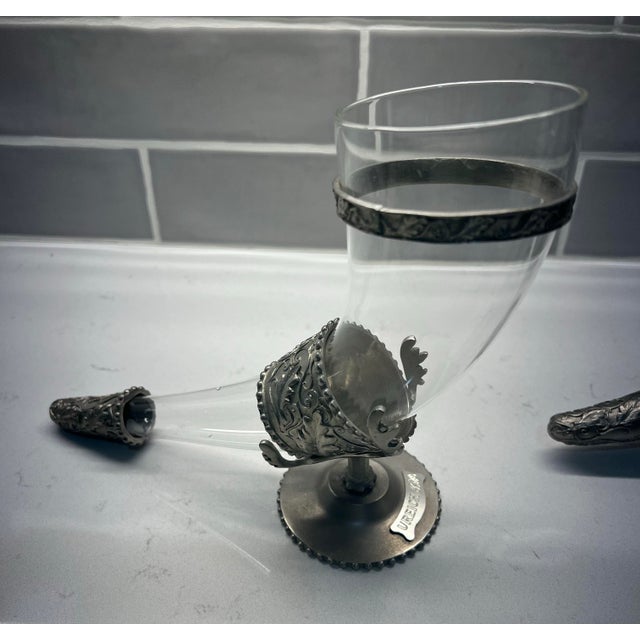 Ureich Pils Glass Drinking Horn Set of Two For Sale - Image 9 of 10