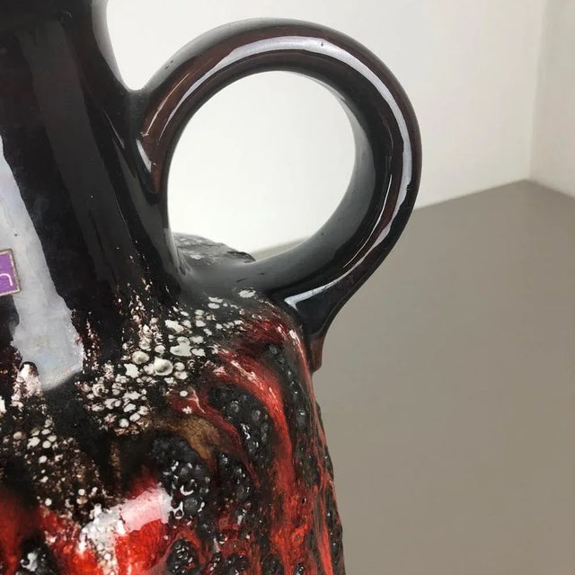 Large Multi-Colored Fat Lava Ceramic Vase from Scheurich, 1970s For Sale - Image 17 of 18