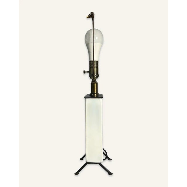 Vintage Mid-Century Modern Box Lamp With 19th Century Style Sea Shell Illustration Decoration For Sale - Image 10 of 11