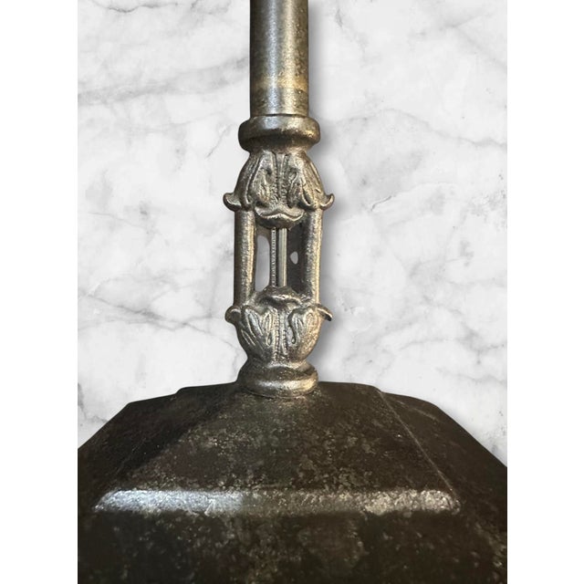 Black 1910s Arts & Crafts Black Pendant Light With Ice Glass For Sale - Image 8 of 8