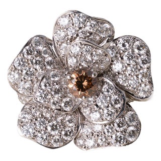 Estate Kwiat 5.70 Carats Diamond Floral Cocktail Ring 18k Gold, Size 7.75 For Sale