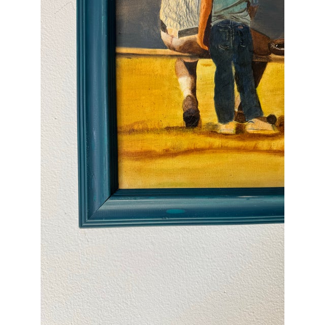 1990’s Vintage Shirley Hann "Father and Son" Impressionist Oil on Canvas Painting – Framed For Sale - Image 9 of 12