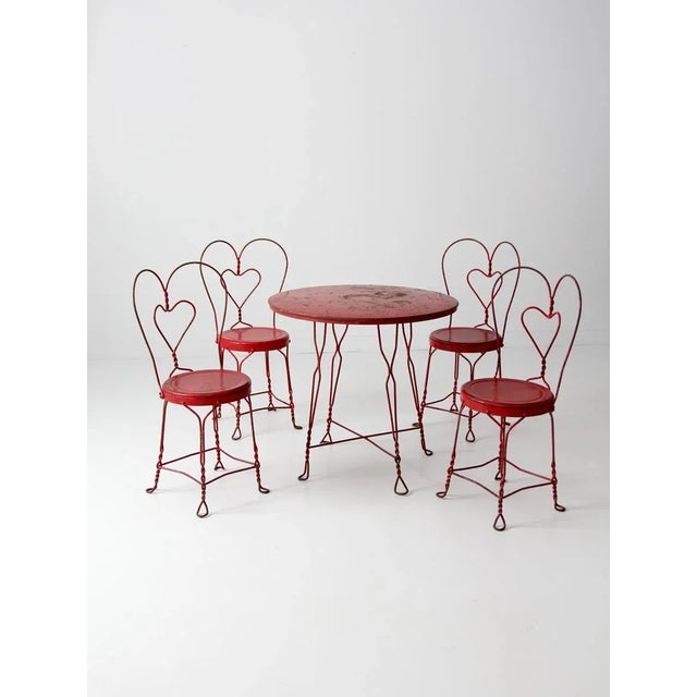 Antique Ice Cream Parlor Table Set For Sale - Image 11 of 11