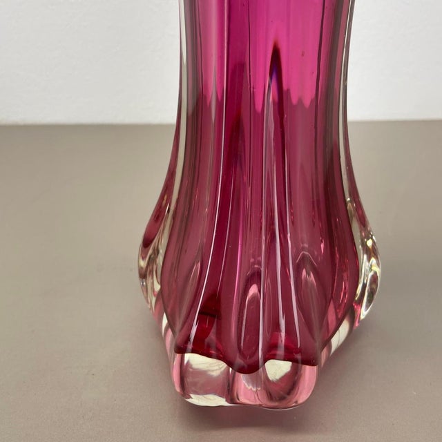 Large Pink Murano Glass Sommerso Vase Italy, 1970s For Sale - Image 6 of 18
