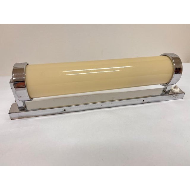 Beige Bauhaus Chrome Wall Lamp, Former Czechoslovakia, 1930s For Sale - Image 8 of 9