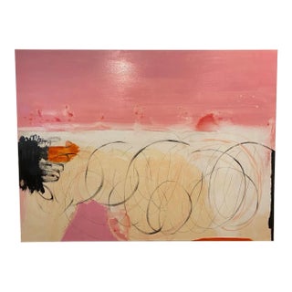 "Baling Hay" Abstract Landscape Acrylic Painting For Sale