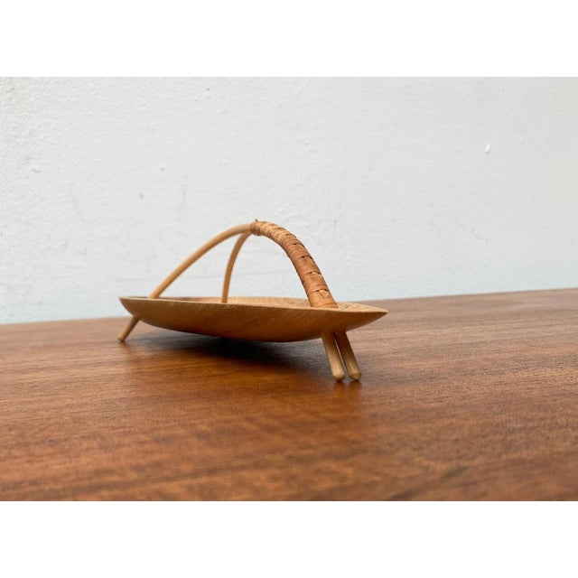 Mid-Century Wooden Bowl with Handle, 1960s For Sale - Image 17 of 18