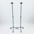 Black Hand Forged Iron Candelabra Pair (105cm) Antique Copper Tapered Stem with Scroll Base For Sale - Image 8 of 8