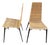 Stitched Leather and Rattan Chairs from Jacques Adnet, 1950s, Set of 2 For Sale