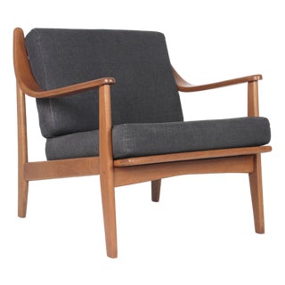 Vintage Italian Beech Armchair, 1960s For Sale