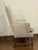 English Small Scale Antique Wing Chair With Bobbin Turned Front Legs and Stretcher For Sale - Image 3 of 5