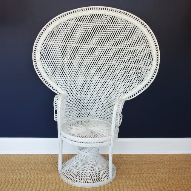 Vintage MidCentury White Peacock Chair Chairish