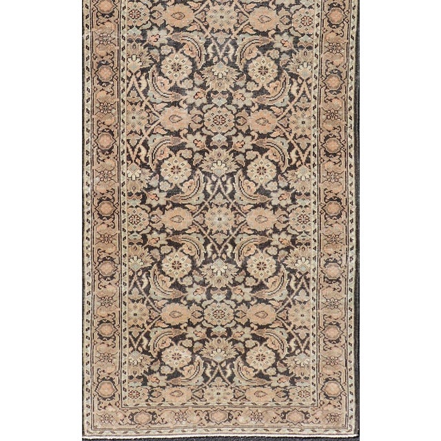 Antique Persian Tabriz Runner with Ornate Floral Design in Earthy Tones. Keivan Woven Arts / EMB-22135-15027, country of...