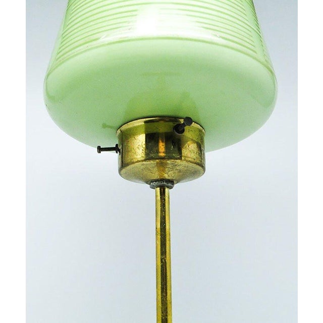 Metal Mid-Century Glass Pendant Lamp, 1950s For Sale - Image 7 of 14