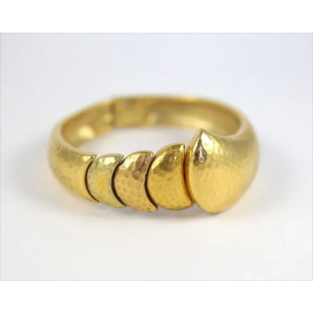 1970s Goldtone Clamp Bracelet For Sale - Image 4 of 11
