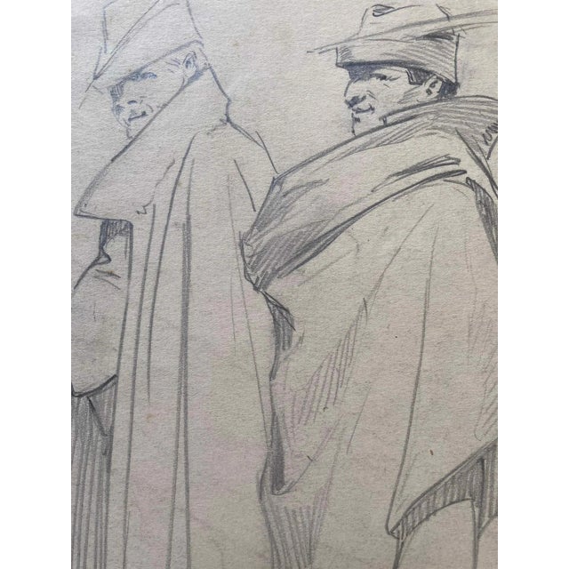 Cloak and Dagger, Ellsworth Woodward Antique Figurative Graphite Drawing For Sale - Image 4 of 4