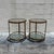 Metal Vintage MCM Beaded Lattice Brass Tone Two Tier Side Tables - Pair For Sale - Image 7 of 9