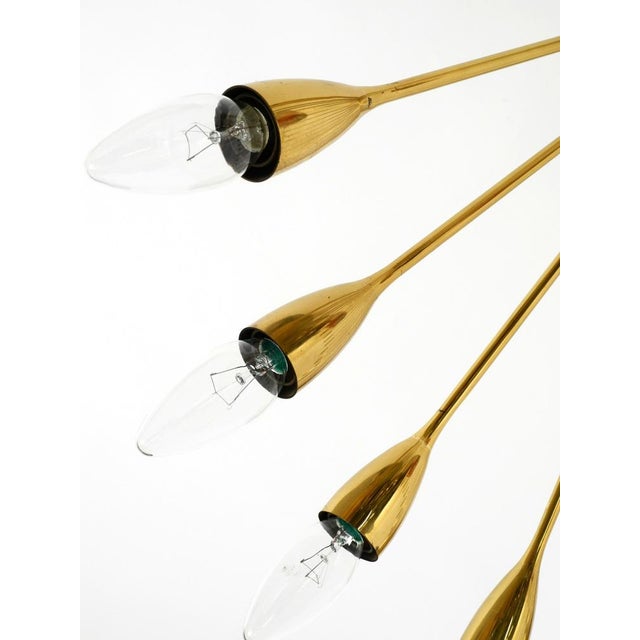 Large Mid-Century Modern Brass Sputnik Ceiling Light with 20 Arms, 1950s For Sale - Image 9 of 18