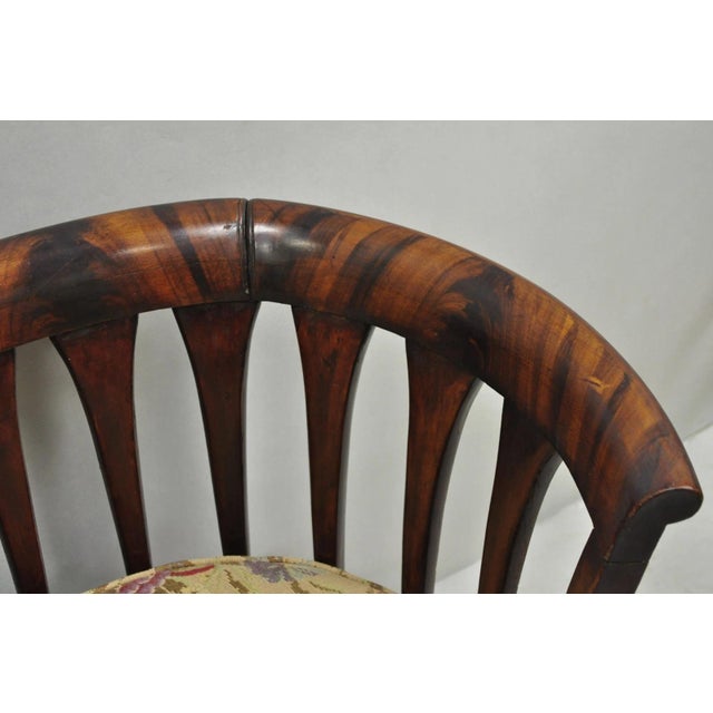 Antique Victorian Carved Mahogany Paw Foot Barrel Back Settee Loveseat Sofa For Sale - Image 10 of 16