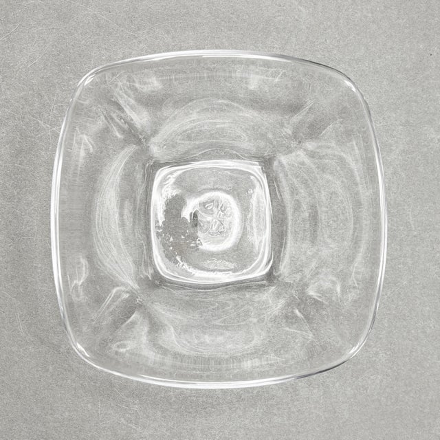 Late 20th Century Vintage Simon Pearce Handblown Crystal "Woodbury" Square Bowl For Sale - Image 5 of 8