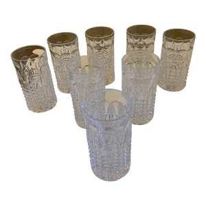 1970s Gorham Fairfax Crystal Highball Glasses- Set of 8